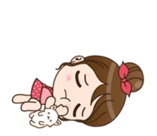 💤 desenho animado, menina, dormir, relaxar, fofo, animação telegram sticker