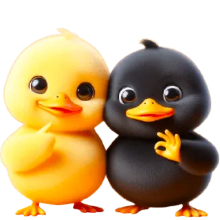 👍 pollito, patito, lindo, pájaros, animales, dibujos animados telegram sticker