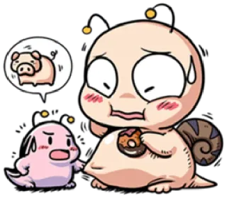 😥 Cartoon, Schwein, Donut, Anime, Süß, Figur telegram sticker