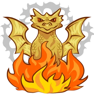 🔥 drago, fuoco, fantasy, mostro, scaglie whatsapp sticker