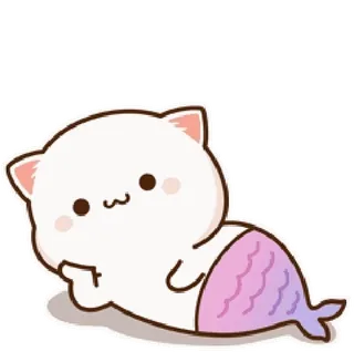 🧜‍♀ gato, sirena, lindo, dibujos animados, animal, gatito telegram sticker