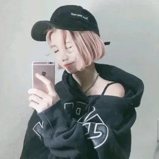 🍓 woman, selfie, portrait, casual, girl, young, hoodie telegram sticker