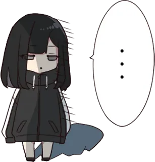 😔 Fille anime, Chibi, Dessin animé, Mignon, Kawaii, Autocollant telegram sticker