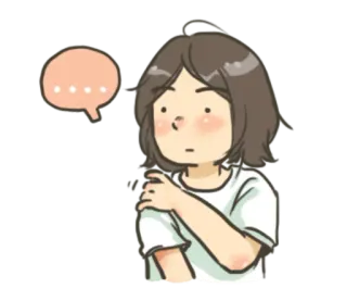 😐 여자, 생각, 말풍선, 만화, 스티커 whatsapp sticker