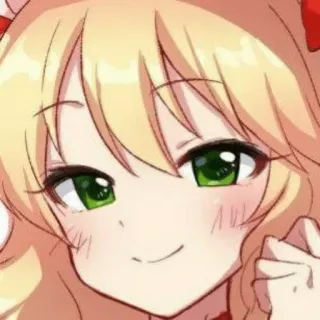 😏 애니메이션, 만화, 스티커, 캐릭터, 여자, 귀여운, 금발, 만화 telegram sticker
