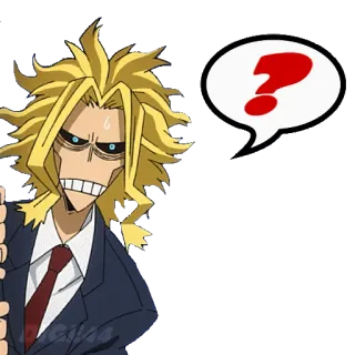 ❓ All Might My Hero Academia anime, question, hero, manga, superhero telegram sticker