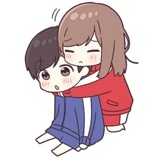 😣 abraço, afeição, anime, desenho animado, casal, relacionamento whatsapp sticker