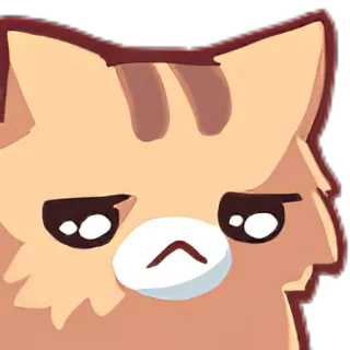 👍 gato, triste, emoji, pegatina, lindo, animal whatsapp sticker