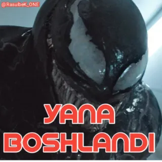 🤯 Venom YANA BOSHLANDI ภาพยนตร์, ตัวละคร, ซูเปอร์ฮีโร่, มาร์เวล, เอเลี่ยน, ซิมไบโอต telegram sticker