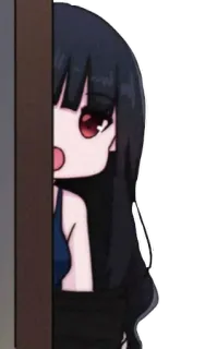 🚪 Anime, Chica, Asomándose, Linda, Dibujos animados, Manga whatsapp sticker