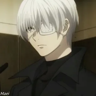 🕹 Ken Kaneki Tokyo Ghoul Anime, Tokyo Ghoul, Ken Kaneki, Ghoul, Weiße Haare, Augenklappe, Charakter whatsapp sticker