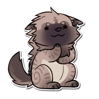 🤔 słodki, zwierzę, kreskówka, pies, naklejka, ilustracja whatsapp sticker