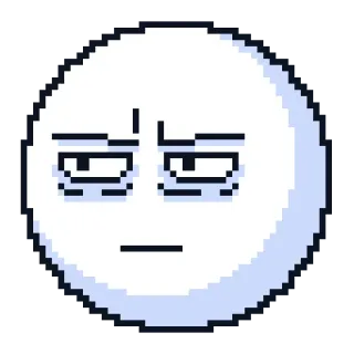 😒 pixel art, emoji, face, expression, bored, annoyed telegram sticker