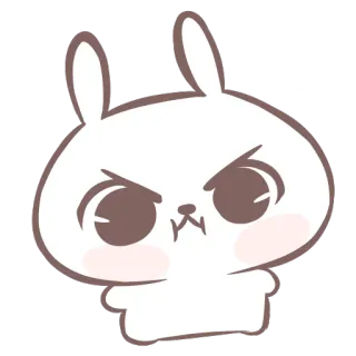 😡 coelho, bravo, desenho animado, adesivo, coelho, fofo telegram sticker