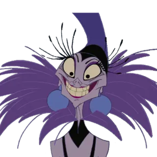 😬 Yzma The Emperor's New Groove Yzma, Disney, vilã, desenho animado, roxo telegram sticker