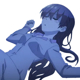 😴 Anime, Ngủ, Cô gái, Đêm, Hoạt hình, Nhân vật telegram sticker