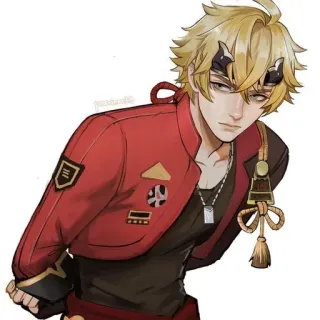 🍁 Thoma Genshin Impact 动漫, 原神, 托马, 金发, 角色 telegram sticker