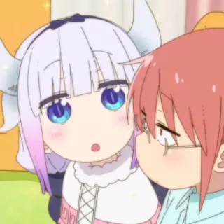 🍚 Kanna Kamui Miss Kobayashi's Dragon Maid Anime, Kanna, Dragão, Maid, Chibi, Kawaii whatsapp sticker
