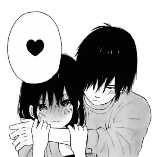 😍 Anime, Amor, Abraço, Casal, Mangá, Romance whatsapp sticker