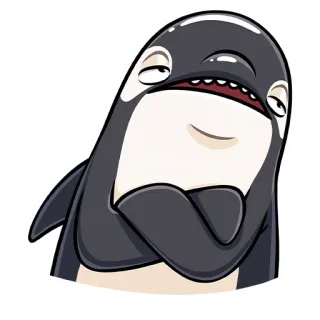 😐 범고래, 고래, 바다 생물, 동물, 해양 생물 telegram sticker