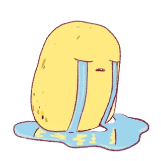😢 картофель, плачет, грустный, мультик, каваи, слезы telegram sticker