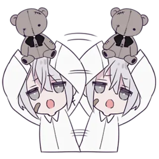 😍 Anime, Schattig, Teddybeer, Cartoon, Sticker telegram sticker
