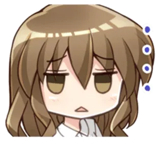 😒 Аниме, Мультфильм, Эмоция, Грустный, Девушка, Чиби telegram sticker