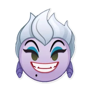 ☺️ Ursula The Little Mermaid méchant, sorcière des mers, pieuvre, Disney, Emoji, dessin animé telegram sticker
