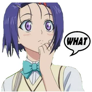 ❔ WHAT anime, girl, what, expression, confused, cartoon telegram sticker