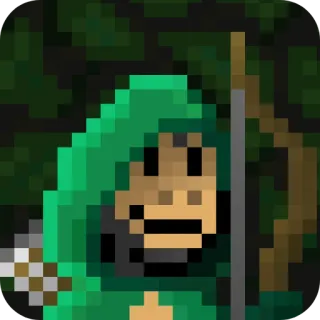 🏹 Pixel art, Arciere, Cappuccio, Fantasy, Arma, Arco e freccia telegram sticker