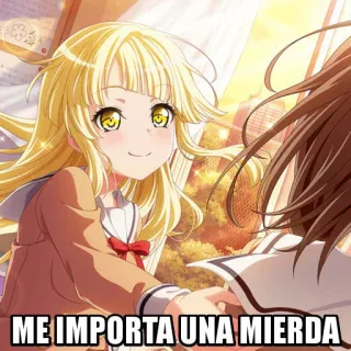 😊 ME IMPORTA UNA MIERDA Anime, Mädchen, Ausdruck, Wütend whatsapp sticker