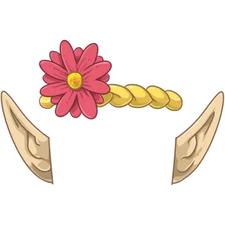🎭 มงกุฎดอกไม้, หูเอลฟ์, ชุด, เครื่องประดับผม, นางฟ้า, แฟนตาซี telegram sticker