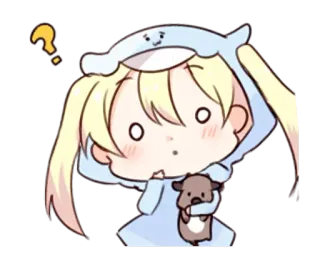 ❓ ? anime, cartoon, cute, kawaii, question, chibi whatsapp sticker