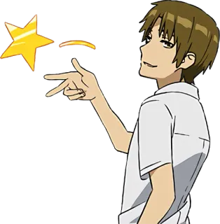 ✌️ Anime, Dibujos animados, Señalando, Estrella telegram sticker