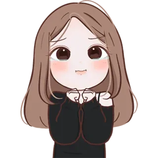 😢 Anime meisje, Cartoon, Schattig, Vrouw, Uitdrukking, Emoties telegram sticker