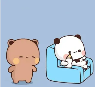 ❤️ Ours, Panda, Dessin animé, Mignon, Bébé telegram sticker