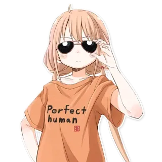 👸 Perfect human Anime, Kartun, Kacamata hitam, Keren, Manusia, Gadis telegram sticker