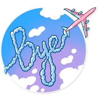 👋 bye Flugzeug, Himmel, Wolken, Abschied, Reise, Lebewohl whatsapp sticker