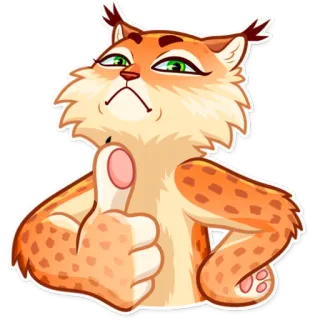 👍 lynx, cat, thumbs up, approval, ok, sticker, animal whatsapp sticker
