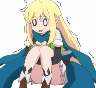 😰 anime, elf, cartoon, character telegram sticker