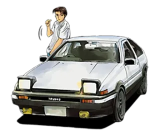 🚗 Takumi Fujiwara Initial D Anime, Voiture, Drift, AE86, Initial D, Takumi, Fujiwara telegram sticker