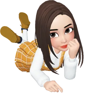 😒 desenho animado, menina, avatar, deitada, moda, fofa telegram sticker