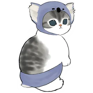 😌 고양이, 동물, 코알라, 귀여운, 스티커, 새끼 고양이, 코스튬 telegram sticker