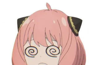 😵‍💫 Anya Forger Spy × Family anime, spy family, anya, forger, imut, lucu, mata spiral whatsapp sticker