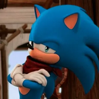 😒 Sonic sonic, мультфильм, синий ёж telegram sticker