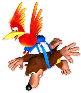 😯 Banjo-Kazooie videospiel, bär, vogel, fliegen, nintendo, plattformer, klassiker telegram sticker