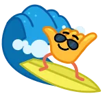 🤙 Surfing, Shaka, Hang Loose, Fala, Emoji, Plaża, Lato, Zabawa telegram sticker