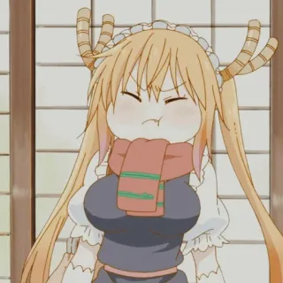 🐉 Tohru Miss Kobayashi's Dragon Maid anime, dragon, cartoon, tohru, miss kobayashi's dragon maid, expression telegram sticker
