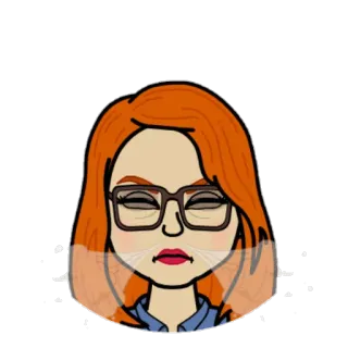 😤 cartoon, avatar, woman, glasses, portrait telegram sticker