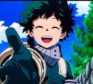 😄 Izuku Midoriya My Hero Academia anime, my hero academia, deku, izuku midoriya, smile, hero, manga, animation telegram sticker